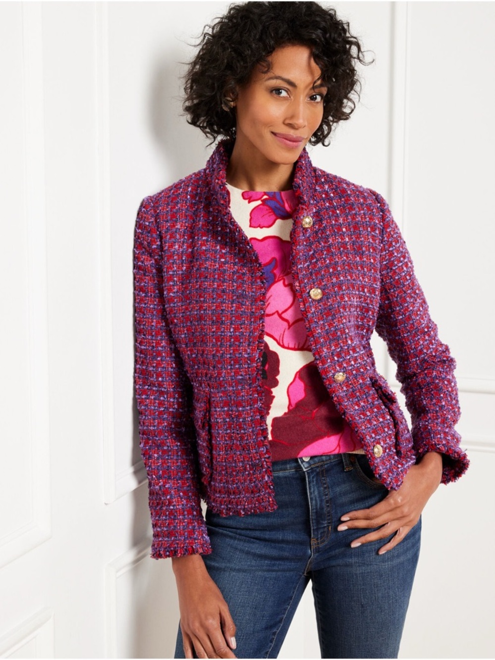 Talbots Tweed‎ Blazer Button-Front Jacket